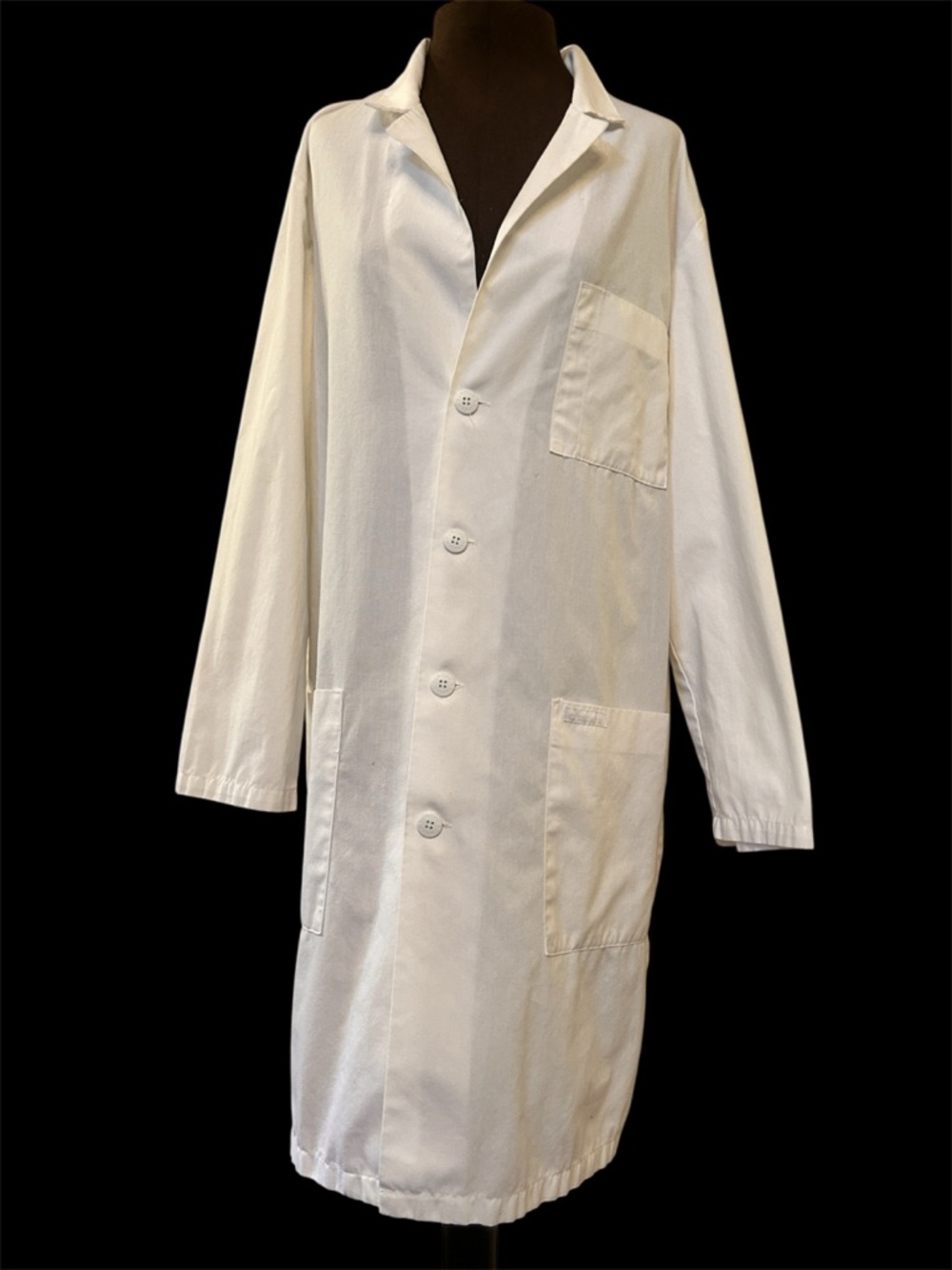 Cherokee Women's Long Sleeve White Linen Dress - Perfect Mad Scientist Lab Coat